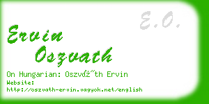 ervin oszvath business card